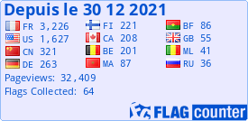 france-webcams.fr est inscrit sur le Flag Counter depuis le 30-12-2021